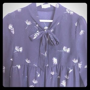 Black Patterned Knee Length Blouse